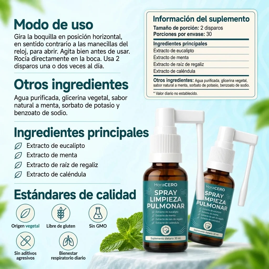 HoraCero™ Spray Limpiador Pulmonar